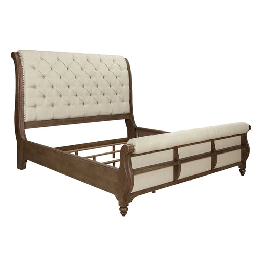 Americana Farmhouse Sleigh Bed, Dresser & Mirror image