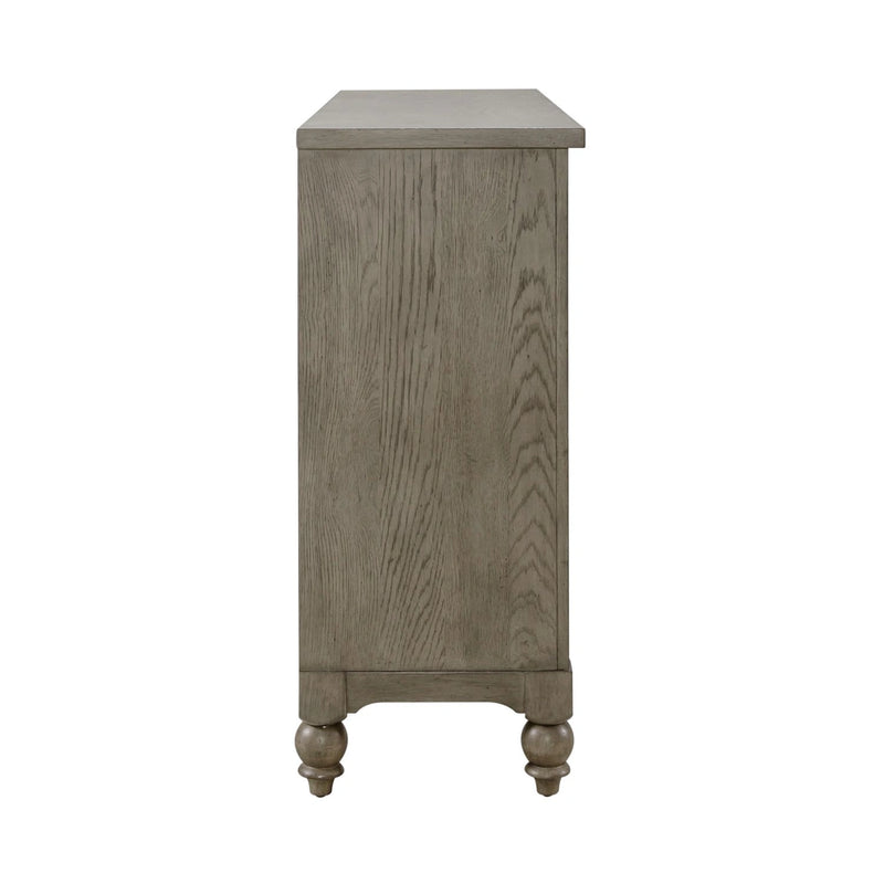Americana Farmhouse 9 Drawer Dresser in Dusty Taupe and Black image