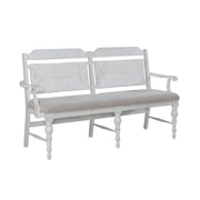 River Place Panel Back Bench in Riverstone White & Tobacco image