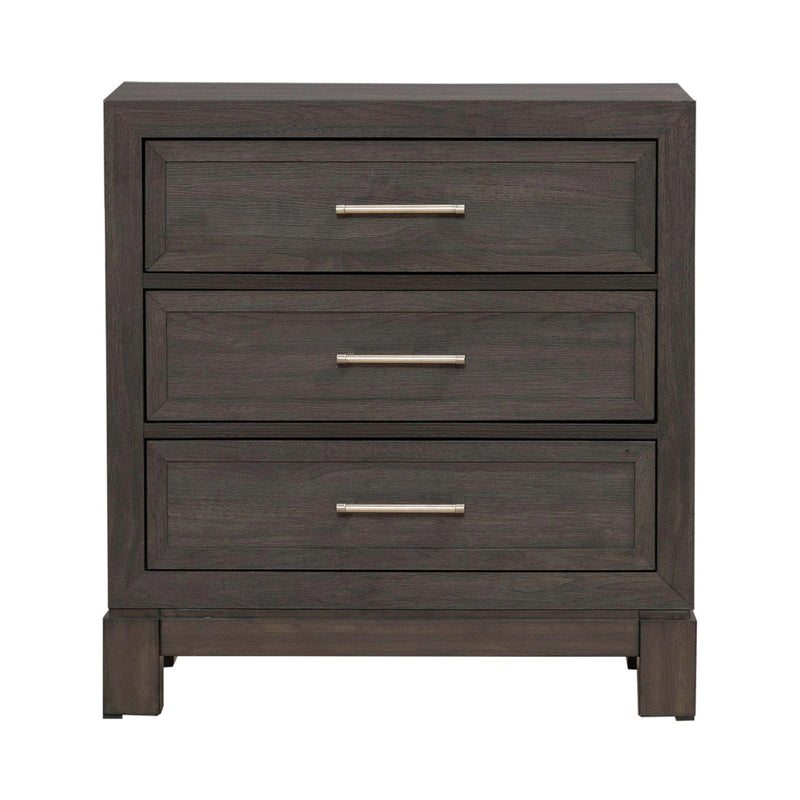 Modern Edge Nightstand w/ Charging Station in Caffe image