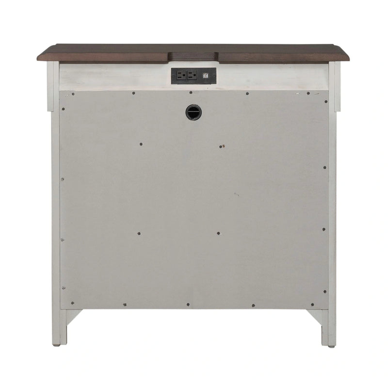 Ivy Hollow 3 Drawer Bedside Chest w/ Charging Station in Weathered Linen image
