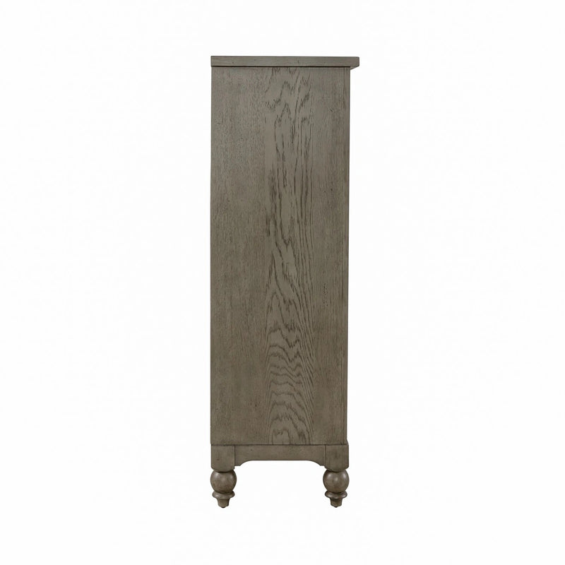 Americana Farmhouse 5 Drawer Chest in Dusty Taupe and Black image