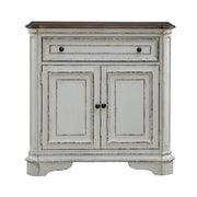 Magnolia Manor Accent Cabinet in Antique White & Weathered Bark EST SHIP TIME APPX 4 WEEKS image