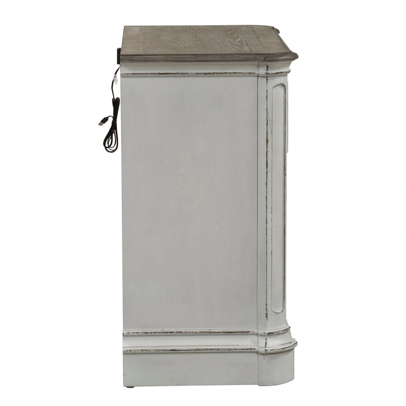 Magnolia Manor 3 Drawer Bedside Chest in Antique White image