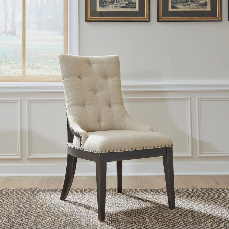 Americana Farmhouse Uph Shelter Side Chair- Black (RTA) image
