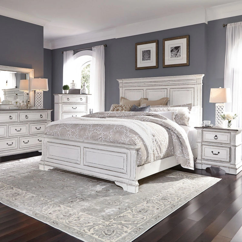 Abbey Park King California Panel Bed, Dresser & Mirror, Chest, Night Stand image