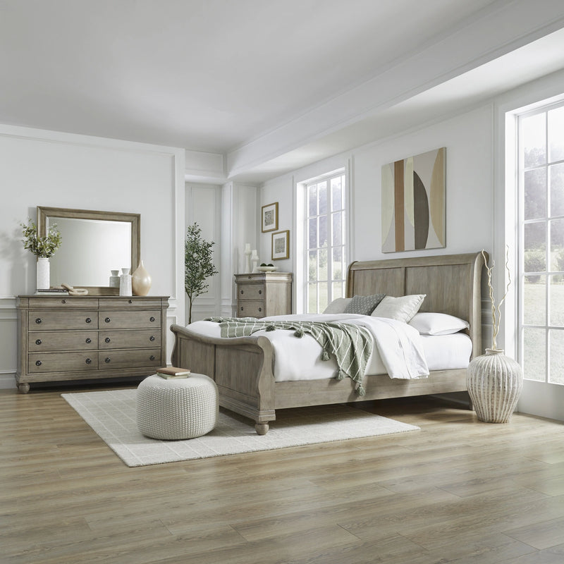 Rustic Traditions King Sleigh Bed, Dresser & Mirror, Chest image