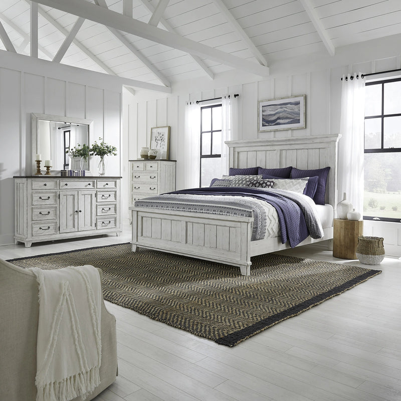 River Place King Panel Bed, Dresser & Mirror, Chest image
