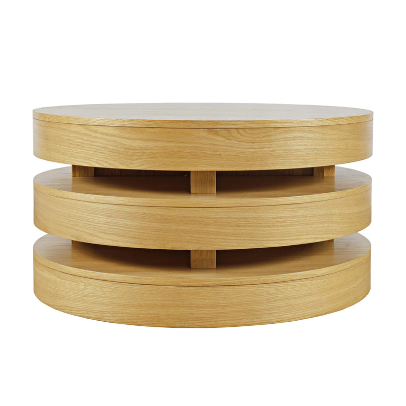 Brix Round Cocktail Table With Casters-Espresso