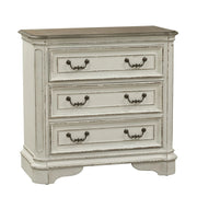 Magnolia Manor 3 Drawer Bedside Chest in Antique White image