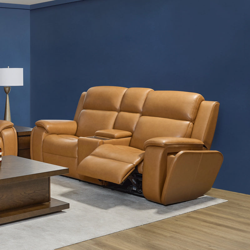 Ziggy Power Reclining Loveseat with Console, Power Headrest, Lumbar, Heat & Massage