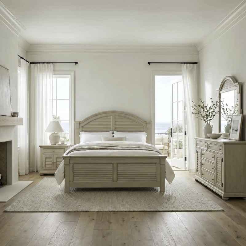 Summer House King Panel Bed, Dresser & Mirror, Night Stand image